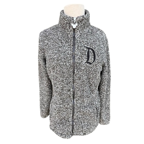 Disneyland Resort Plush Fleece Zip Front Jacket Gray Embroidered Mickey Size XS - Picture 1 of 12